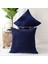 2'li Paket Kadife Yumuşak Dekoratif Kare Kırlent Örtüsü Minder Kapakları Yastık Kılıfı Ev Dekorasyonu 18X18 INÇ/45X45 cm (Koyu Mavi) (Yurt Dışından) 3