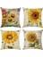 Yaz Atma Yastık Kılıfları Keten Dekoratif Ayçiçeği Yastık Kılıfı 18X18 Inç 2 Adet Kare Yastık Kılıfı Kanepe Kanepe Yatak Açık Havada (Ayçiçeği D) (Yurt Dışından) 4
