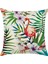 Ev Dekoratif Kırlent Kapakları Flamingo Desenli ve Tropikal Çiçek Yaprakları Keten Yastık Kılıfları 18 x 18 Inç 4 Adet (Flamingo Çiçeği) (Yurt Dışından) 2