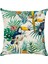 Ev Dekoratif Kırlent Kapakları Flamingo Desenli ve Tropikal Çiçek Yaprakları Keten Yastık Kılıfları 18 x 18 Inç 4 Adet (Flamingo Çiçeği) (Yurt Dışından) 3