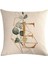 Ingilizce Alfabe Atmak Yastık Örtüsü Altın Geometrik Çiçek Keten Yastık Kılıfı Çekyat Ev Dekor Yastık 18X18 Inç (Mektup E) (Yurt Dışından) 1