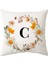 Ingilizce Alfabe Atmak Yastık Kapakları Kısa Peluş Yastık Kılıfı Papatya Harfleri Kare Yastık Kapakları Kanepe Araba Ev Dekor Yastık Kılıfı 18X18 Inç (Mektup C) (Yurt Dışından) 1