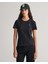 Kadın Siyah Regular Fit Bisiklet Yaka Düz T-Shirt 4200200.5 1