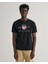 Erkek Siyah Regular Fit Bisiklet Yaka Logolu T-Shirt 2003199.5 1