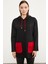 Renkli Cepli Oversize Triko Kazak - Siyah 1