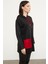 Renkli Cepli Oversize Triko Kazak - Siyah 5