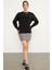 Oversize Kabartma Desenli Triko Kazak - Siyah 4