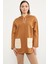 Renkli Cepli Oversize Triko Kazak - Kamel 1