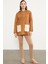 Renkli Cepli Oversize Triko Kazak - Kamel 5