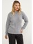 Oversize Kabartma Desenli Triko Kazak - Gri 3