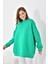 Kadın Oversize 3 İp Şardonlu Sweatshirt Benetton 10001 3