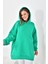 Kadın Oversize 3 İp Şardonlu Kapüşonlu Sweatshirt Benetton 10000 3