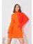 Kadın Oval Detaylı Tunik Orange 20567 2