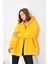 Kadın Oversize 3 İp Şardonlu Fermuarlı Sweatshırt Sarı 10002 3