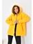 Kadın Oversize 3 İp Şardonlu Fermuarlı Sweatshırt Sarı 10002 5