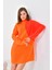 Kadın Oval Detaylı Tunik Orange 3