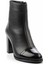Siyah Siyah Kırışık Rugan Hakiki Deri Kadın Bot & Bootie K02208021503 3