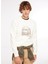 Kırık Beyaz Erkek Bisiklet Yaka Baskılı Sweatshirt D3WM-SWT29 3