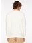Kırık Beyaz Erkek Bisiklet Yaka Baskılı Sweatshirt D3WM-SWT29 5