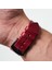 Apple Watch Uyumlu 42MM 44MM 45MM 49MM 1 / 2 / 3 / 4 / 5 / 6 / Se / 7 / 8 / 9 Ultra Ultra 2 Deri Kordon Deri Kayış Kırmızı 3
