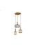 Rustik Dekoratif Metal Modern Yuvarlak Eskitme Kaplama Bal Füme Opal Camlı 3 Lü Avize 1