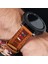 Samsung Galaxy Watch 4 5 6 / Watch 6 Classic 40MM 43MM 44MM 47MM Watch 5 Watch 5 Pro 40MM 44MM 45MM Watch 4 40MM 42MM 44MM 46MM 3 İp Motifli Gri Deri Kordon 20MM Hardal 1
