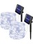 [2 Adet] Güneş Enerjili Dize Işıklar Dış Mekan, 10M 100 LED Dize Işıklar Dış Mekan Suya Dayanıklı Bakır Tel 8 Mod Güneş Enerjili Dize Işıklar Dekorasyon (Beyaz Soğuk) (Yurt Dışından) 1