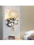 Modern Stil Kristal Kolye Duvar Lambası Yatak Odası Gang Oturma Odası Duvar Aplik E14 Tutucu Soket 2 Adet (Gümüş) (Yurt Dışından) 1