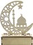 Eid Mubarak LED Ahşap Lamba, Müslüman Ramazan Festivali Dekorasyon Hilal Yıldız Fener, Eid Yarım Ay Gece Lambası (Yurt Dışından) 3