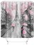U Şeklinde Kaymaz Paspas ve 12 Kancalı Su Geçirmez Klozet Kapağı ile 4 Çift Duş Perdesi Seti Pembe Eyfel Kulesi Deseni (Yurt Dışından) 3