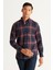 ALTINYILDIZ CLASSICS Erkek Lacivert-Bordo Slim Fit Dar Kesim Düğmeli Yaka Pamuklu Gömlek 3