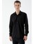 Erkek Siyah Basic Cepli Regular Fit Gömlek 1