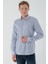 Erkek Mavi B.gabardin Pamuk Desenli Slim Fit Gömlek 1