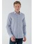 Erkek Mavi B.gabardin Pamuk Desenli Slim Fit Gömlek 3