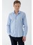 Erkek Mavi Trend Baskılı Desenli Italyan Yaka Slim Fit Gömlek 3