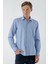 Erkek Mavi Trend Baskılı Desenli Italyan Yaka Slim Fit Gömlek 5