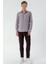 Erkek Bordo Trend Baskılı Desenli Italyan Yaka Slim Fit Gömlek 5