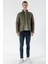 Erkek Haki EdMonton Slim Fit Dar Kesim Kısa Kapitone Mont 4