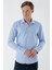 Erkek A. Mavi Parma Armür Şamre Desenli Slim Fit Gömlek 2