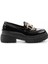Siyah Rugan Kadın Loafer Ayakkabı K01503742008 2