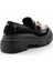 Siyah Rugan Kadın Loafer Ayakkabı K01503742008 4