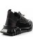 Siyah Siyah Streç Kadın Sneaker K01413055209 4