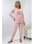 Fawn 5006 Peluş Welsoft Polar Kışlık Yumoş Kadın Pijama Takımı Uyuyan Kedili 5