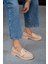Balerine Nude Deri Altın Tokalı Kadın Loafer 5