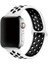 Good Case Apple Watch 9 Uyumlu 45MM Delikli Silikon Kordon-02 Beyaz-Siyah 1