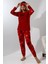 F5009 Peluş Welsoft Polar Kışlık Yumoş Kadın Pijama Takımı 1