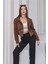 Yeni Sezon Crop Model Kaşe Ceket Kahverengi 1