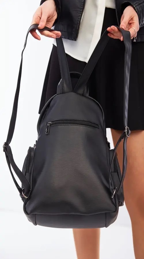 City Center Fashion Kadın Siyah Çok Gözlü Sırt Çantası Ergonomik Tasarım ile Şık Kullanım CTY-LBN-0131 görsel 5