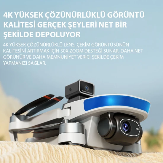 Piha B6 Mini Drone Gps 1080 Plus Hd Çift Kameralı 5g Wı-Fı Gimbal Kamera Beni takip et modu Engelden Kaçınma