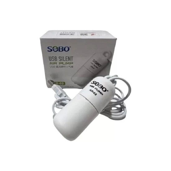 Sobo USB Şarjlı Sessiz Tek Çıkışlı Mini Akvaryum Hava Motoru 1W 4lt/dak Ar-02